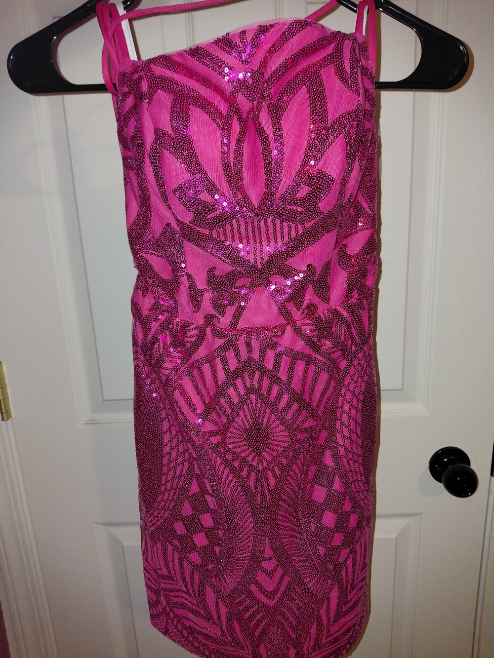 Hot Pink Sequin Bodycon Dress